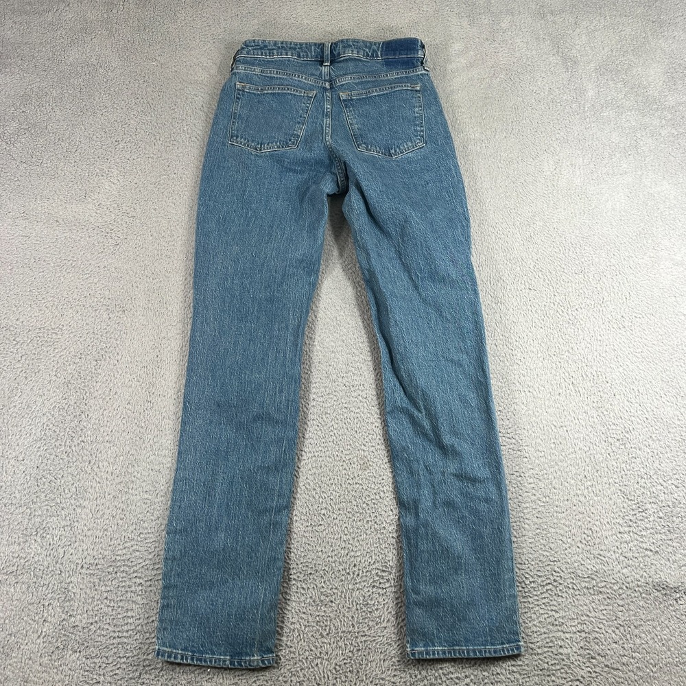 Abercrombie Fitch 90s Straight Mid Rise Jeans Womens 28 Extra Long Medium Wash - Picture 9 of 11